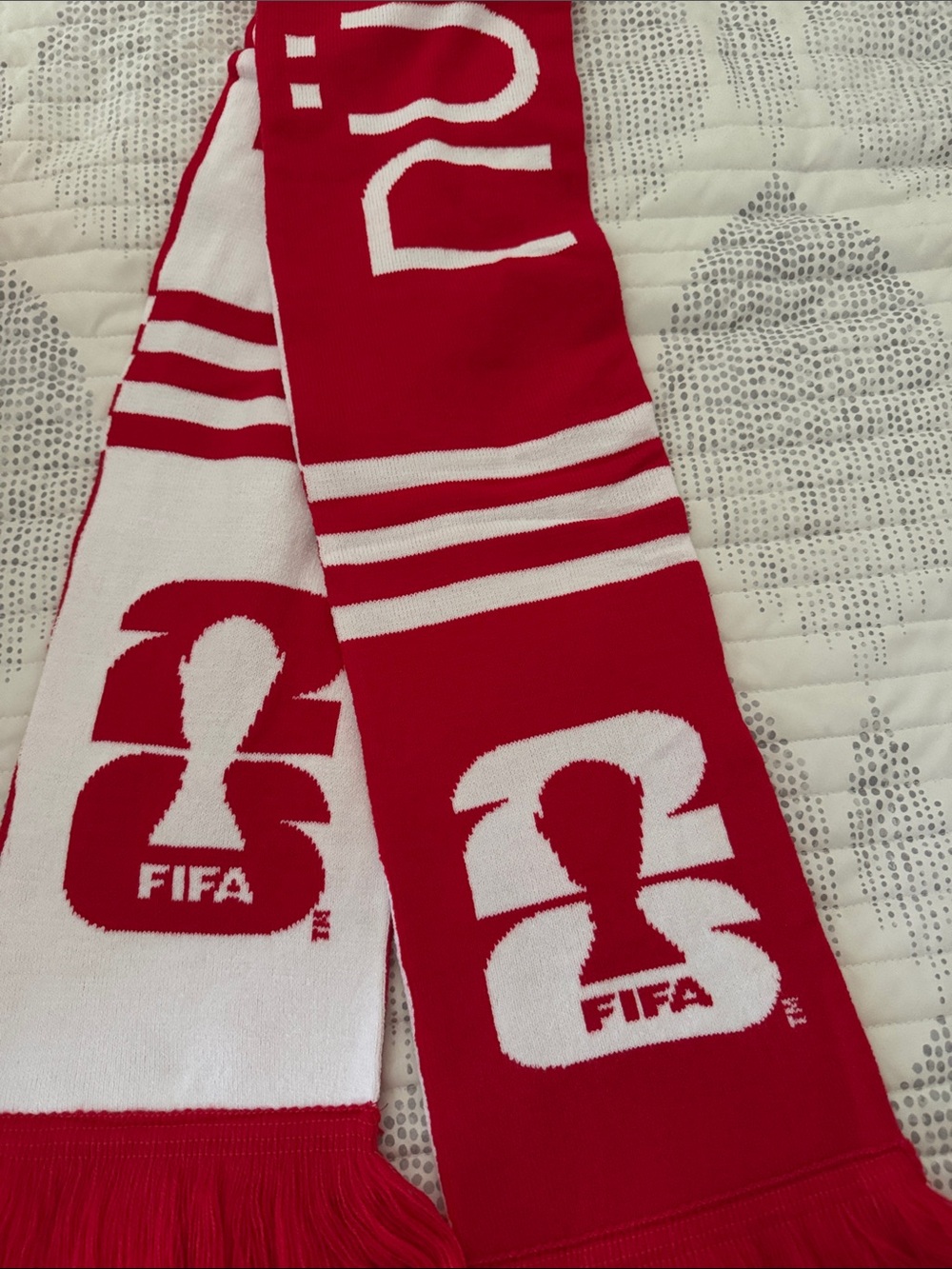 FIFA Red and White Scarf